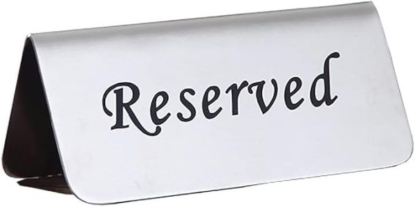 Bar Infusion Stainless Steel Thin Reserved Words Table  Display - Image 2