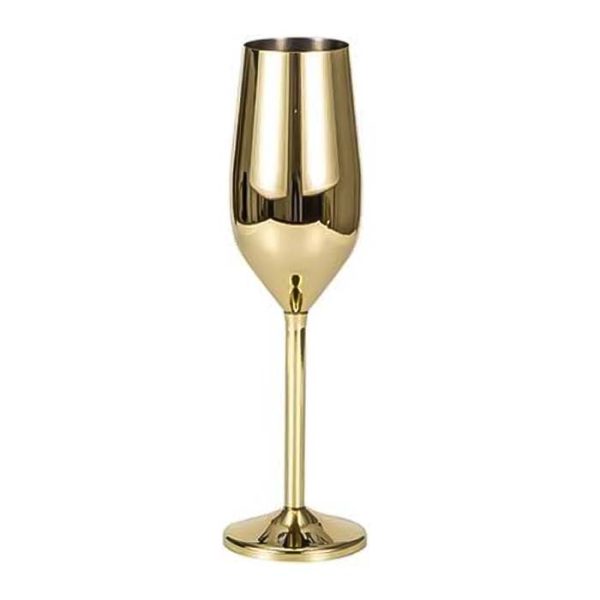 Imperus Champagne Flutes - Gold & Black Stainless Steel - 500ml | Unbreakable, Insulated, Elegant Party Drinkware