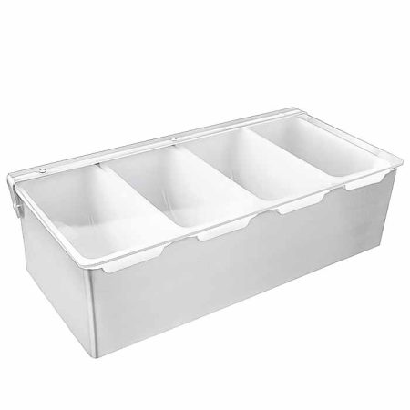 Bar Infusion Four Compartments Stainless Steel Bar Condiment With Transparent Lid