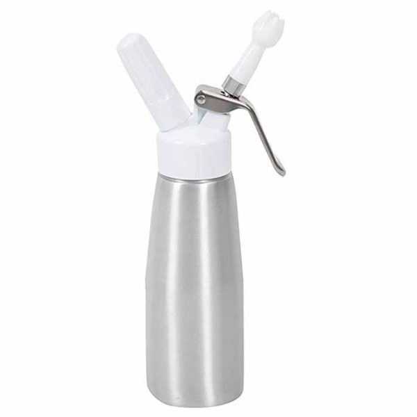 Bar Infusion Silver Aluminum Cream Gun – Professional-Grade Whipped Cream Dispenser for Desserts, Drinks, and Culinary Creations